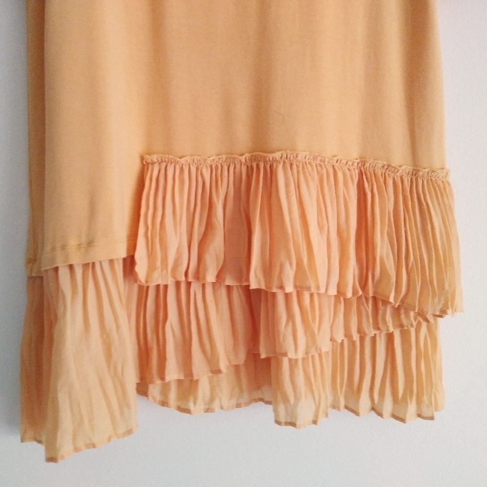 LOGO Lori Goldstein ruffle hem top orange peach - Picture 2 of 8
